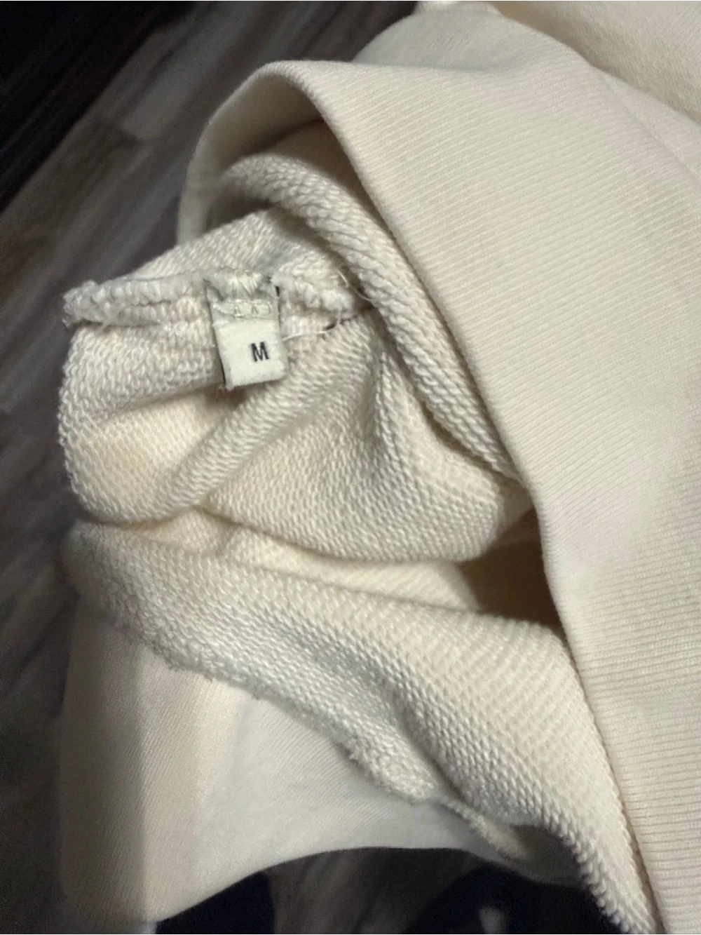 Gucci Cream Crewneck Hoodie with Beige Logo-Trim Shoulders men’s size medium